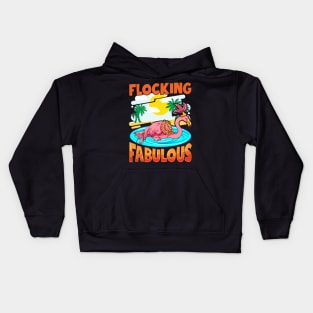 Cute Flocking Fabulous Flamingo Confidence Pun Kids Hoodie